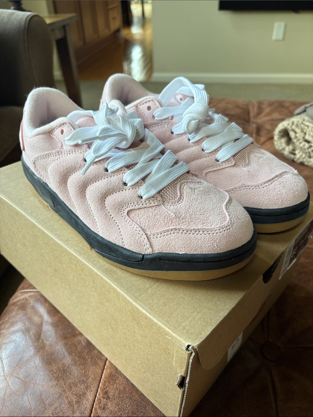 Jordan Session Pale Pink Suede Low-Top Sneakers